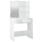 vidaXL Schminktisch mit LED Hochglanz-Weiß 74,5x40x141 cm