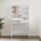 vidaXL Schminktisch mit LED Hochglanz-Weiß 74,5x40x141 cm