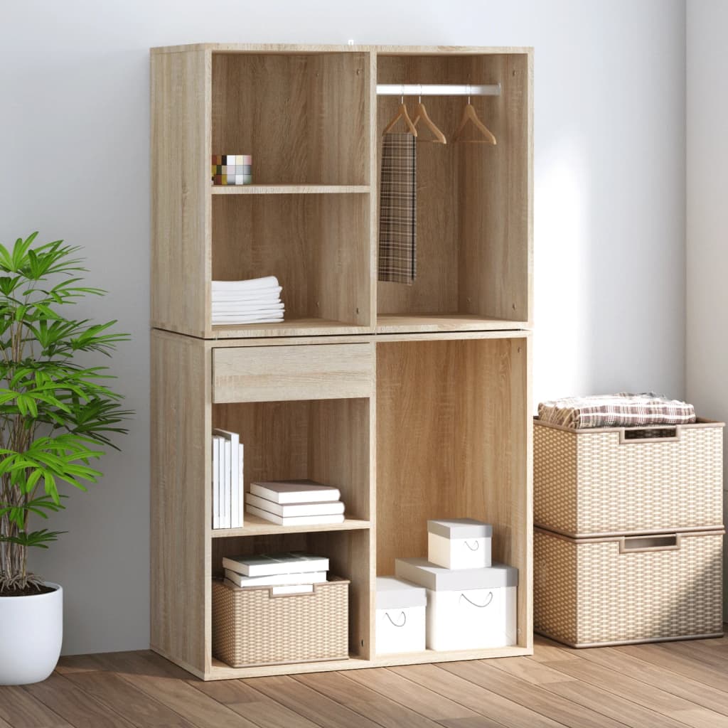vidaXL Regal für Schminktisch Sonoma-Eiche 80x40x65 cm Holzwerkstoff