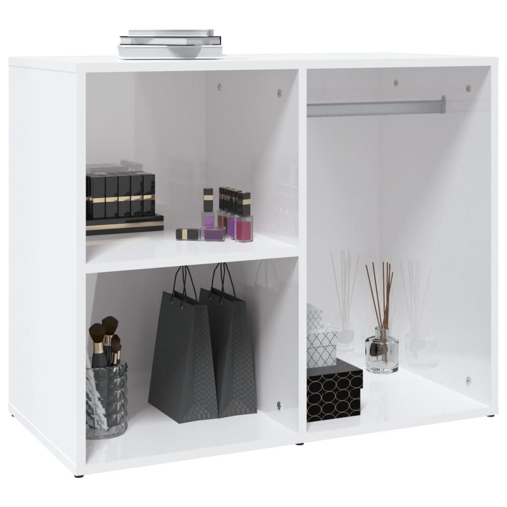 vidaXL Regal für Schminktisch Hochglanz-Weiß 80x40x65 cm Holzwerkstoff