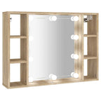 vidaXL Spiegelschrank mit LED Sonoma-Eiche 76x15x55 cm