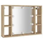 vidaXL Spiegelschrank mit LED Sonoma-Eiche 76x15x55 cm