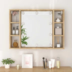vidaXL Spiegelschrank mit LED Sonoma-Eiche 76x15x55 cm
