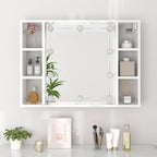 vidaXL Spiegelschrank mit LED Hochglanz-Weiß 76x15x55 cm
