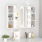 vidaXL Spiegelschrank mit LED Hochglanz-Weiß 76x15x55 cm