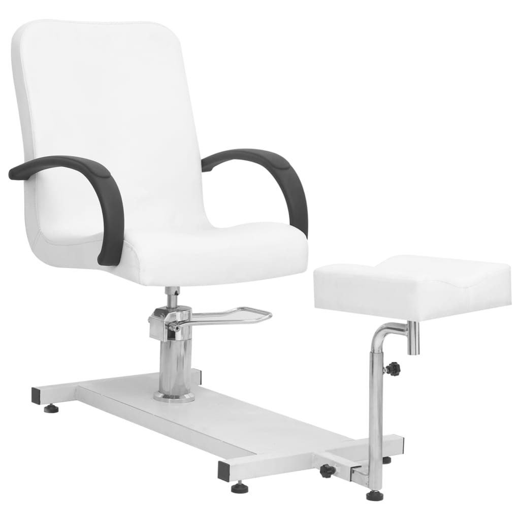 vidaXL Massagestuhl mit Fußstütze Weiß 127x60x98 cm Kunstleder