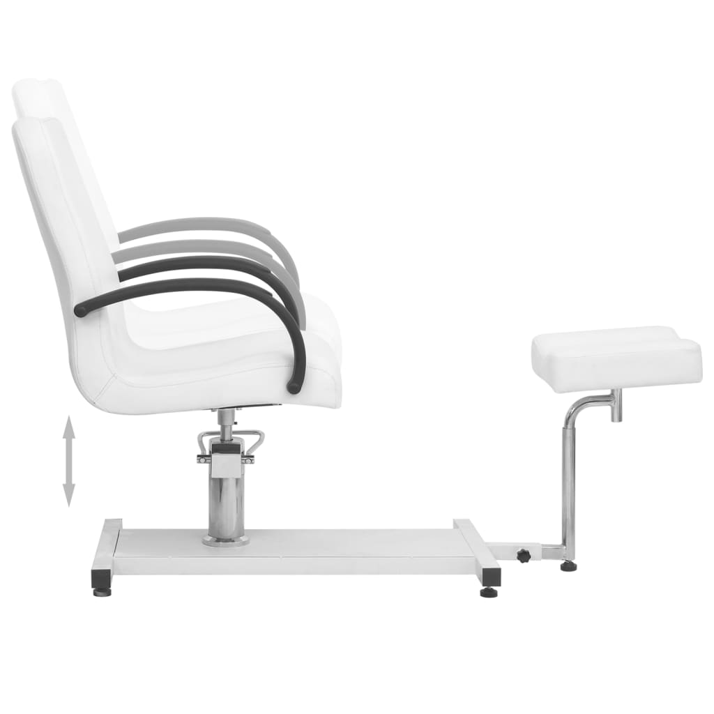 vidaXL Massagestuhl mit Fußstütze Weiß 127x60x98 cm Kunstleder