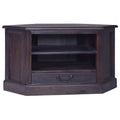 vidaXL Eck-TV-Schrank Hellschwarz 80x40x49 cm Massivholz Mahagoni