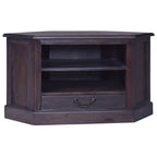 vidaXL Eck-TV-Schrank Hellschwarz 80x40x49 cm Massivholz Mahagoni