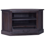 vidaXL Eck-TV-Schrank Hellschwarz 80x40x49 cm Massivholz Mahagoni