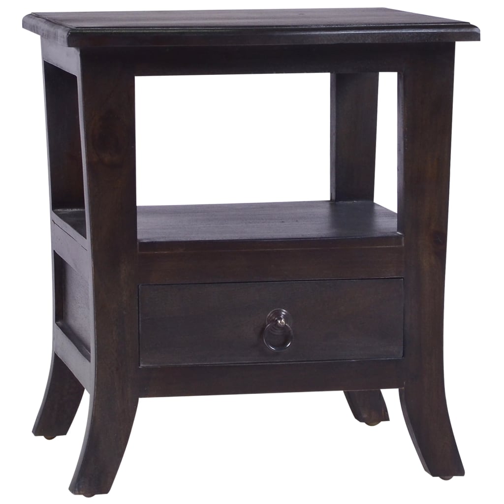 vidaXL Nachttisch Hellschwarz 40x40x45 cm Massivholz Mahagoni
