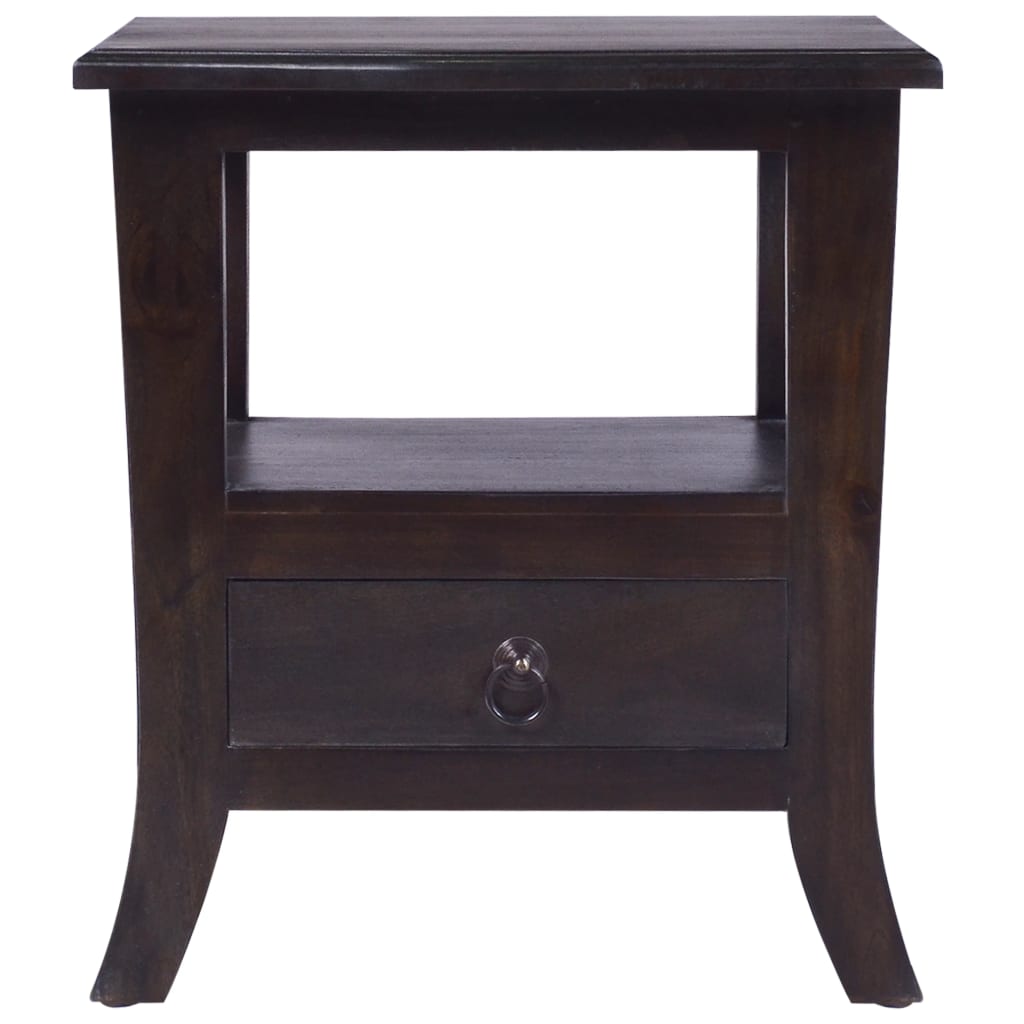 vidaXL Nachttisch Hellschwarz 40x40x45 cm Massivholz Mahagoni