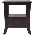 vidaXL Nachttisch Hellschwarz 40x40x45 cm Massivholz Mahagoni