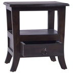 vidaXL Nachttisch Hellschwarz 40x40x45 cm Massivholz Mahagoni