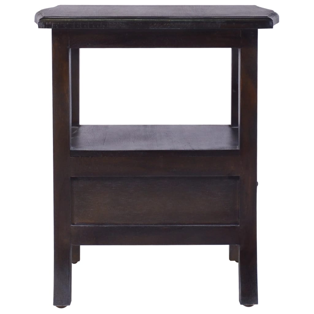 vidaXL Nachttisch Hellschwarz 40x40x45 cm Massivholz Mahagoni