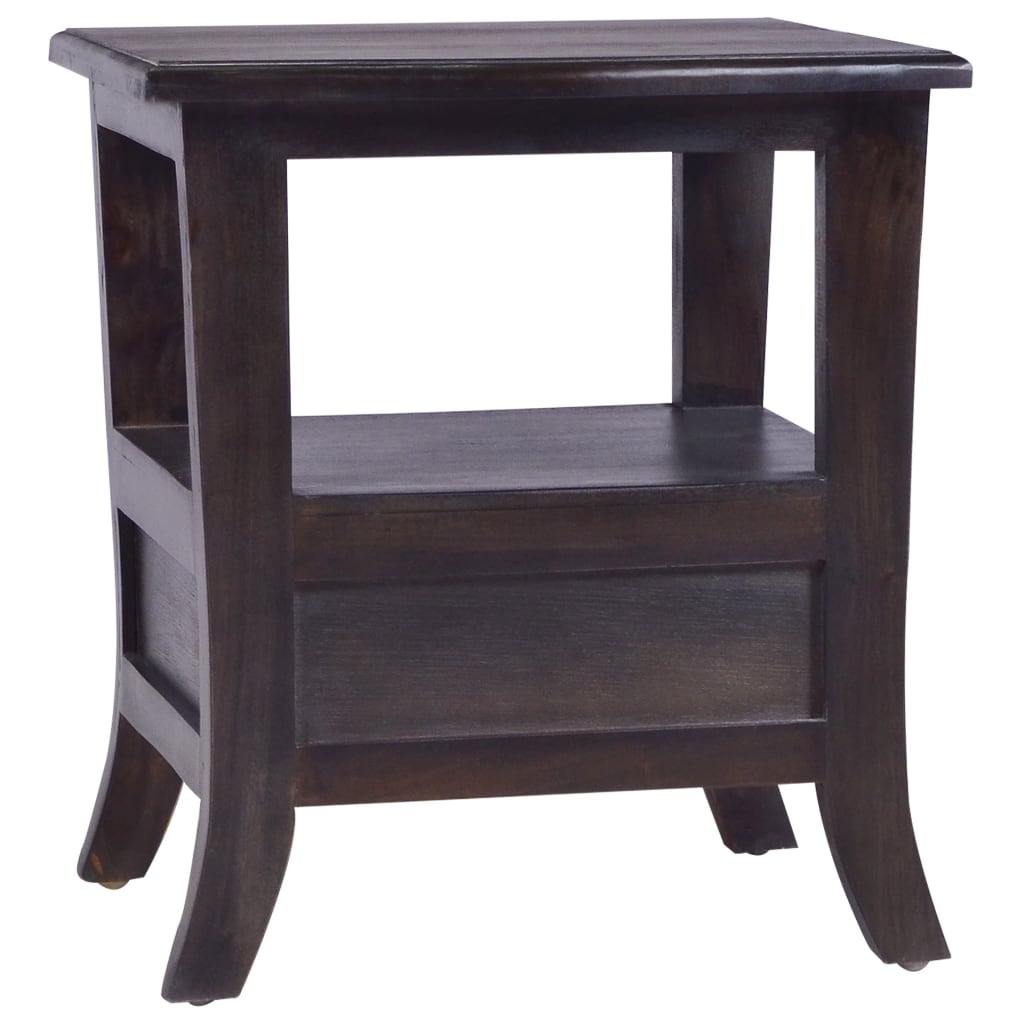 vidaXL Nachttisch Hellschwarz 40x40x45 cm Massivholz Mahagoni