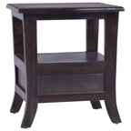 vidaXL Nachttisch Hellschwarz 40x40x45 cm Massivholz Mahagoni