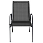 vidaXL Gartenstühle 6 Stk. Stahl und Textilene Schwarz