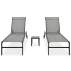 vidaXL Sonnenliegen 2 Stk. mit Tisch Textilene und Stahl