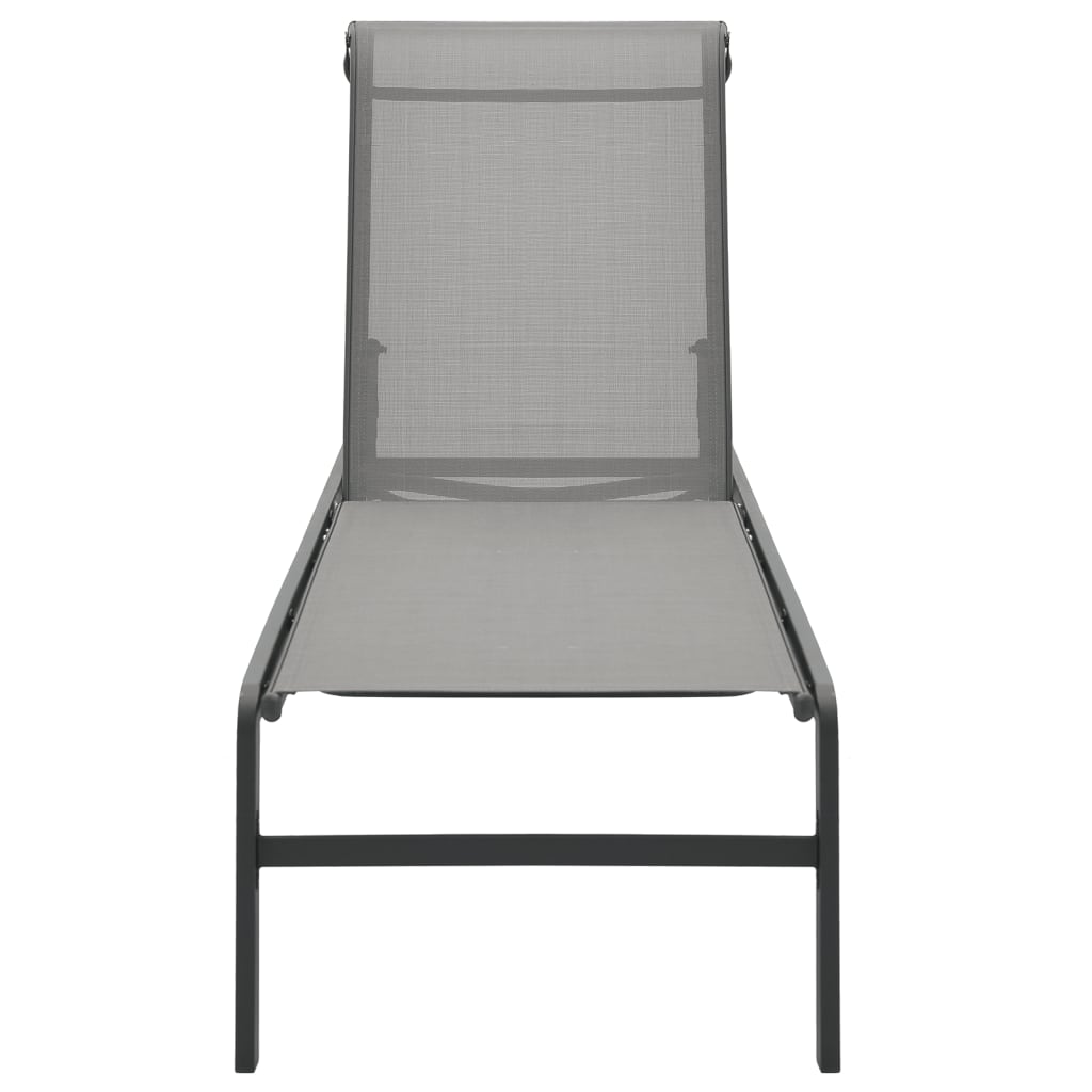 vidaXL Sonnenliegen 2 Stk. mit Tisch Textilene und Stahl
