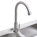 vidaXL Camping-Spüle mit Doppelbecken und Wasserhahn Edelstahl