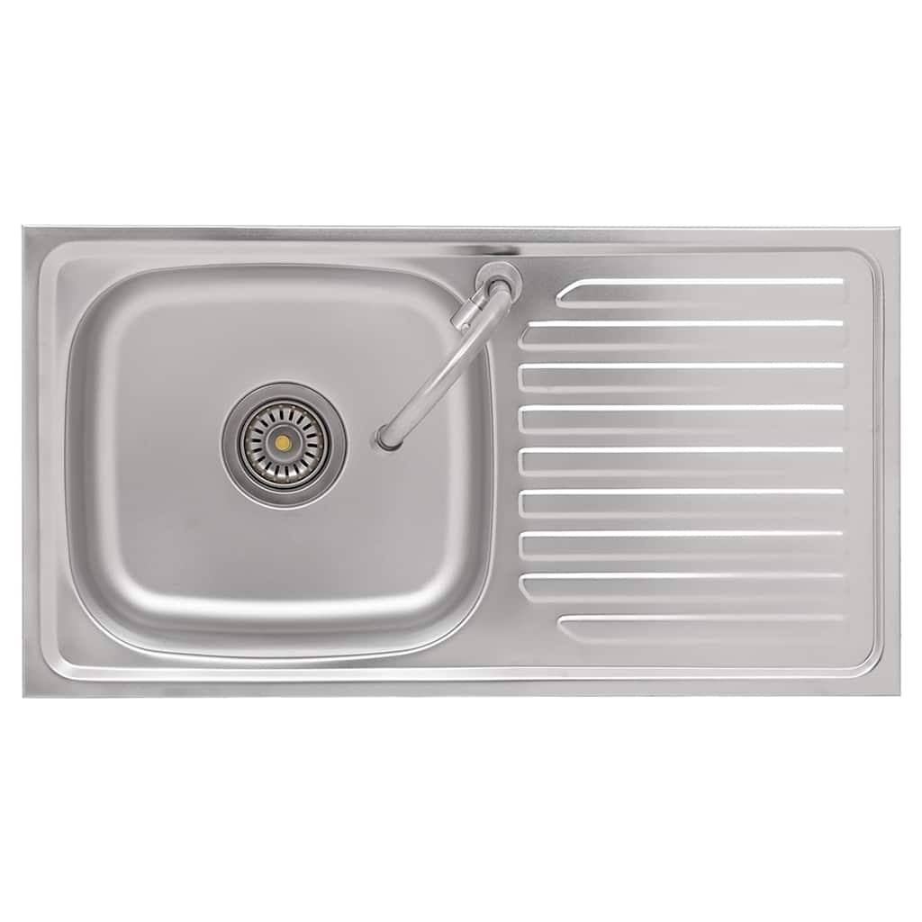 vidaXL Camping-Spüle mit Wasserhahn Edelstahl