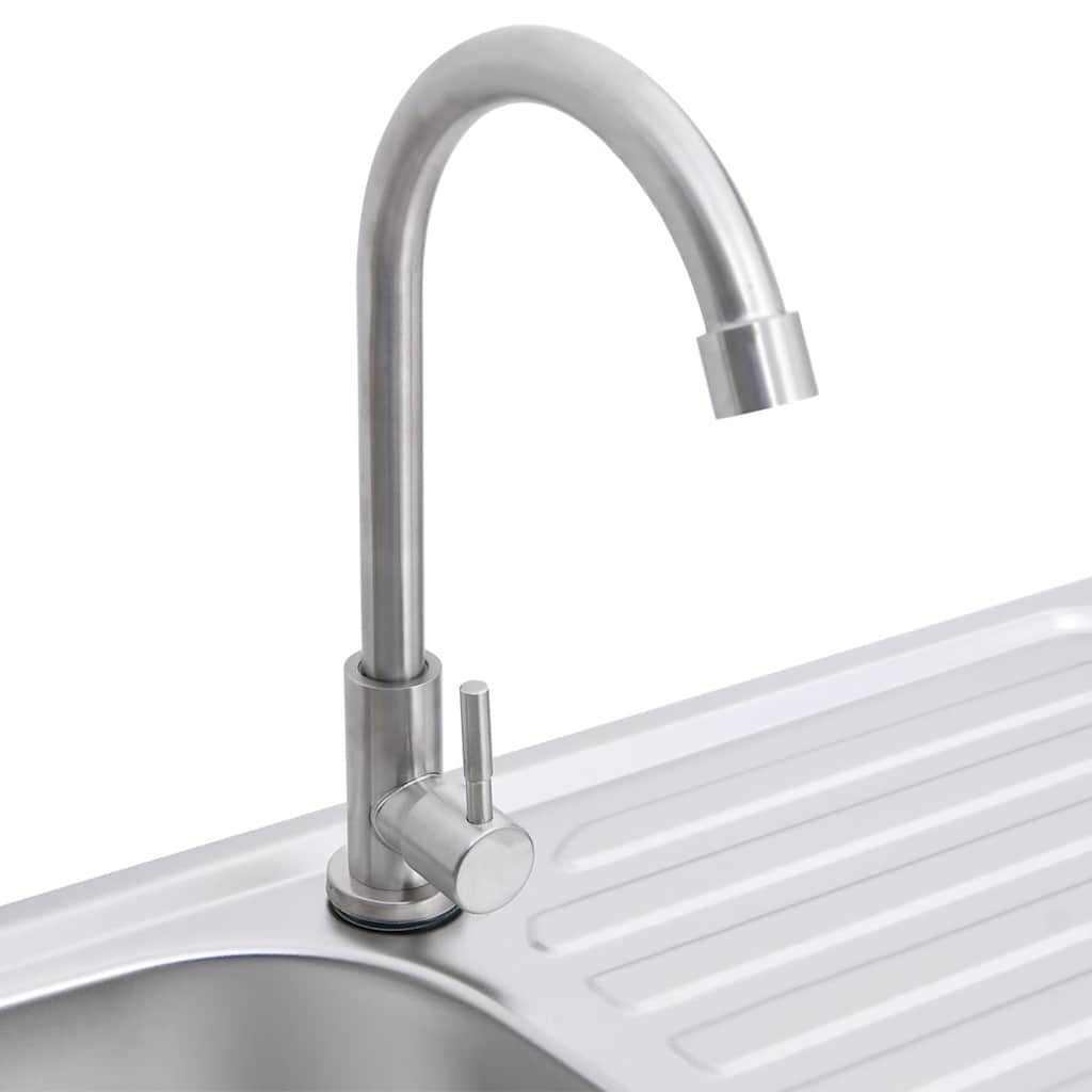 vidaXL Camping-Spüle mit Wasserhahn Edelstahl