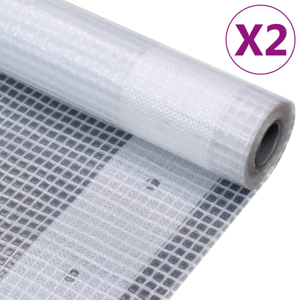 vidaXL Gitter-Abdeckplanen 2 Stk. 260 g/m² 1,5x5 m Weiß