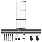 vidaXL Schiebetür mit Beschlag ESG-Glas & Aluminium 76x205 cm