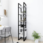 vidaXL Bücherregal 5 Fächer Weiß 40x30x175 cm Holzwerkstoff