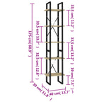 vidaXL Bücherregal 5 Fächer Sonoma-Eiche 40x30x175 cm Holzwerkstoff