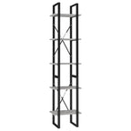 vidaXL Bücherregal 5 Fächer Betongrau 40x30x175 cm Holzwerkstoff
