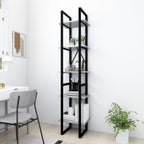vidaXL Bücherregal 5 Fächer Betongrau 40x30x175 cm Holzwerkstoff