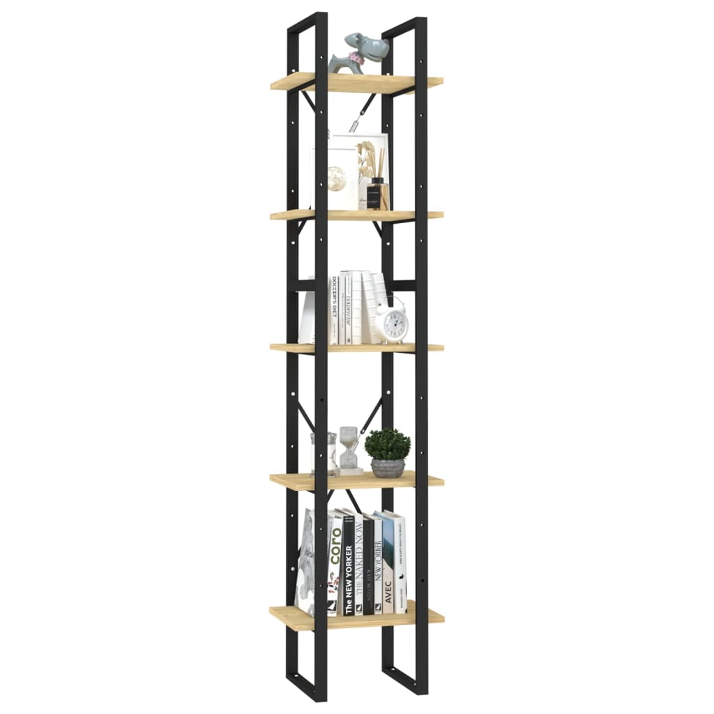 vidaXL Bücherregal 5 Fächer 40x30x175 cm Massivholz Kiefer