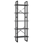 vidaXL Bücherregal 5 Fächer Grau 60x30x175 cm Massivholz Kiefer