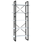 vidaXL Bücherregal 5 Fächer Weiß 80x30x175 cm Holzwerkstoff