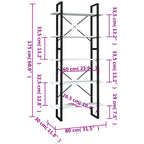 vidaXL Bücherregal 5 Fächer Weiß 80x30x175 cm Holzwerkstoff