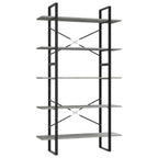 vidaXL Bücherregal 5 Fächer Betongrau 100x30x175 cm Holzwerkstoff