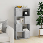 vidaXL Bücherregal/Raumteiler Betongrau 60x24x124,5 cm