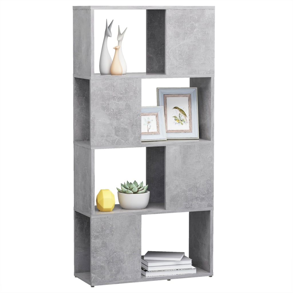 vidaXL Bücherregal/Raumteiler Betongrau 60x24x124,5 cm