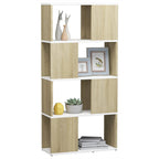 vidaXL Bücherregal Raumteiler Weiß Sonoma-Eiche 60x24x124,5 cm