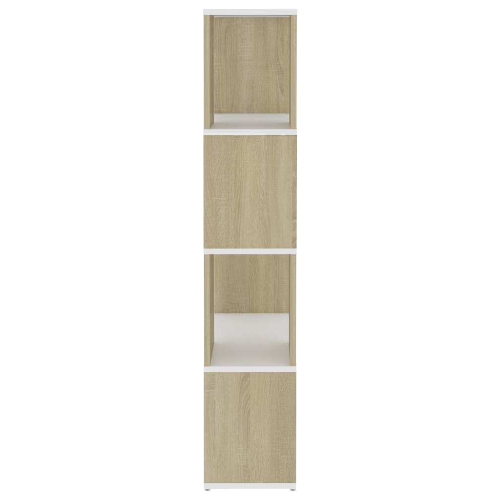 vidaXL Bücherregal Raumteiler Weiß Sonoma-Eiche 60x24x124,5 cm