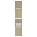 vidaXL Bücherregal Raumteiler Weiß Sonoma-Eiche 60x24x124,5 cm