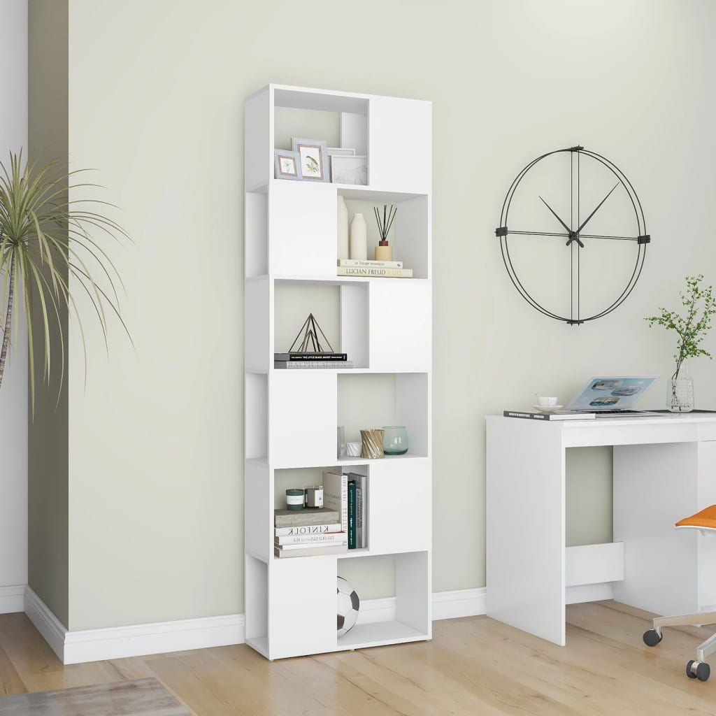 vidaXL Bücherregal Raumteiler Weiß 60x24x186 cm