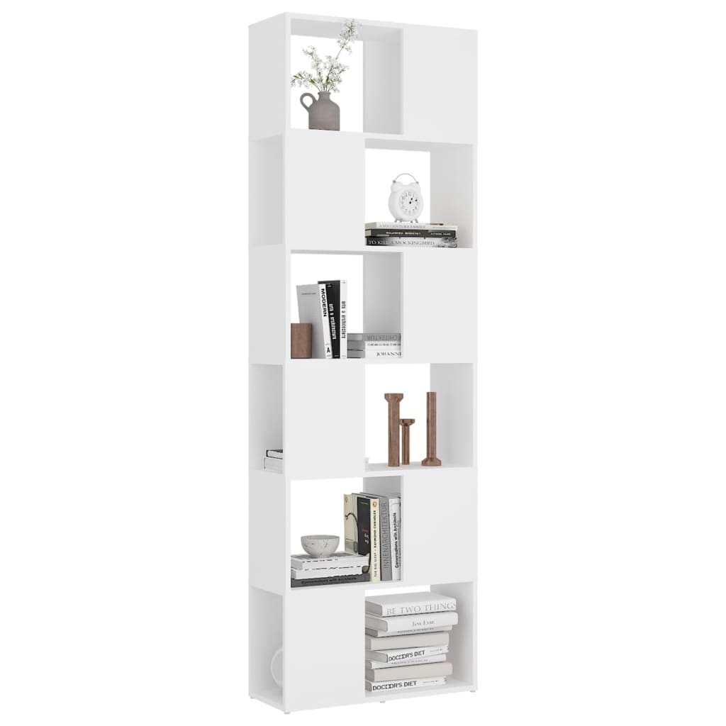 vidaXL Bücherregal Raumteiler Weiß 60x24x186 cm