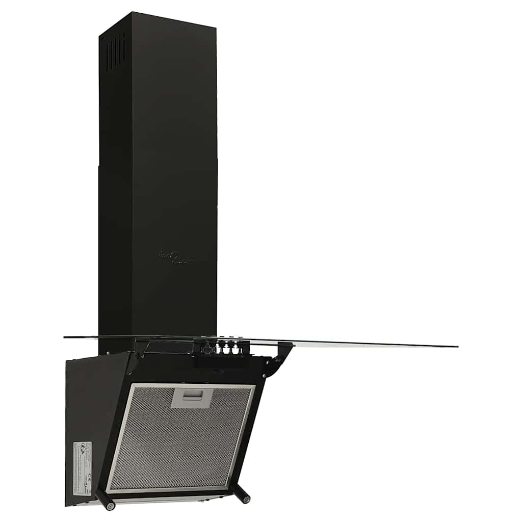 vidaXL Dunstabzugshaube 60 cm Stahl und Hartglas Schwarz