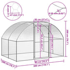 vidaXL Outdoor-Hühnerstall 3x2x2 m Verzinkter Stahl