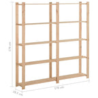 vidaXL Lagerregal mit 5 Böden 170x28,5x170 cm Massivholz Kiefer
