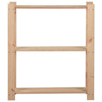 vidaXL Lagerregal mit 3 Böden 80x28,5x90 cm Massivholz Kiefer