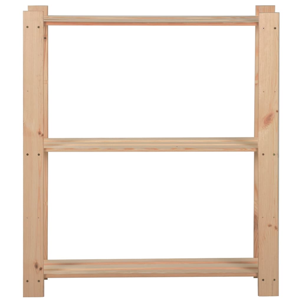 vidaXL Lagerregal mit 3 Böden 80x28,5x90 cm Massivholz Kiefer